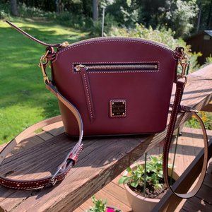 Dooney & Bourke Burgandy Beacon small florentine leather bag purse $218